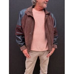 Vintage COS Uomo Leather & Suede Bomber Jacket – XL (His / Hers)